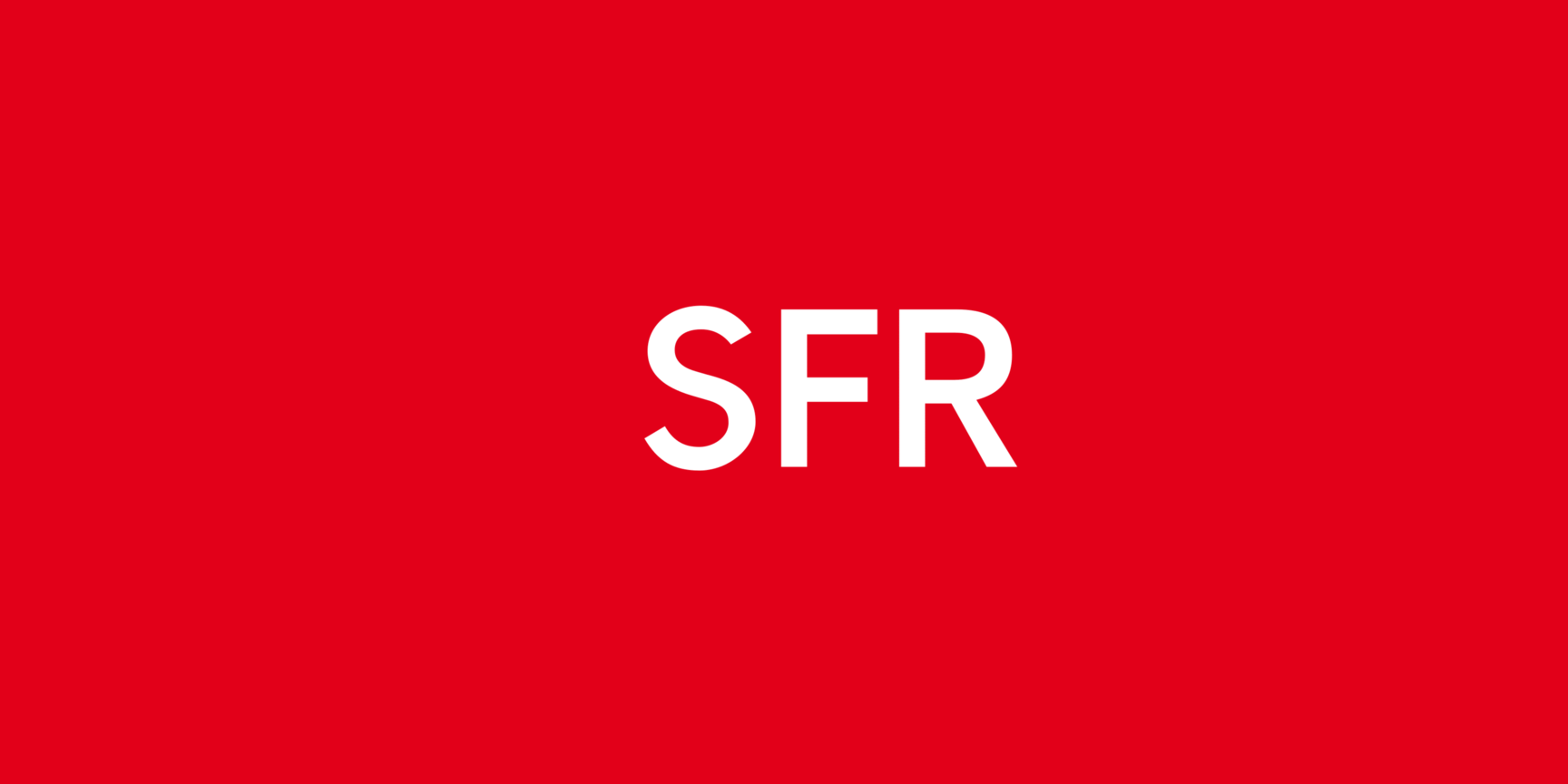 Bannière rouge du logo SFR blanc